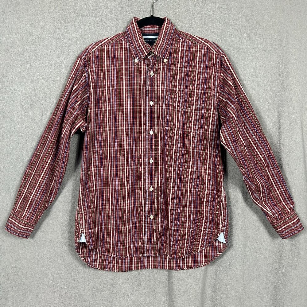 Tommy Hilfiger Men's Plaid Button Down Shirt Small Long Sleeve Casual Preppy
